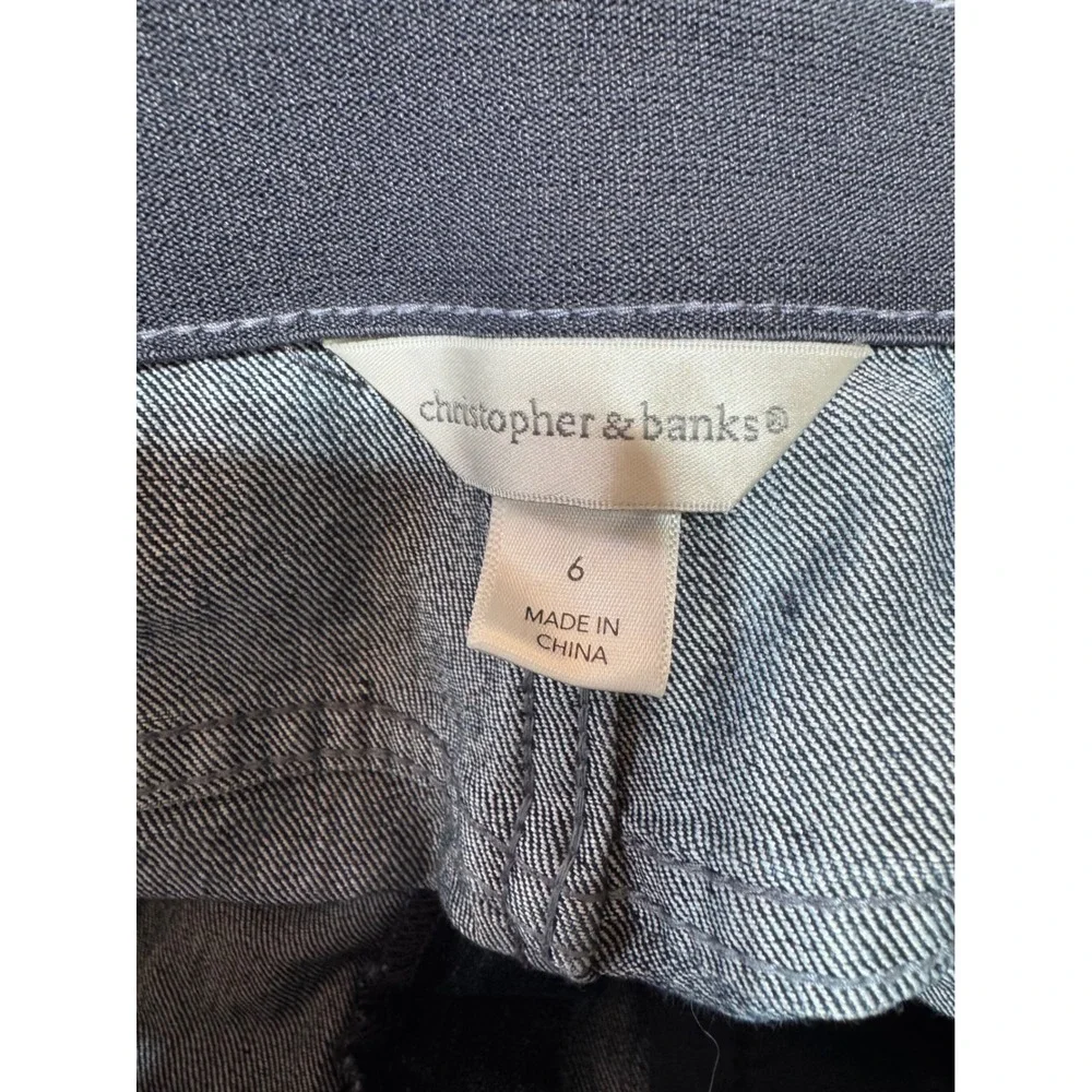 Christopher & Banks 6 Blue Capri Jeans Women's High Rise Stretch Denim
